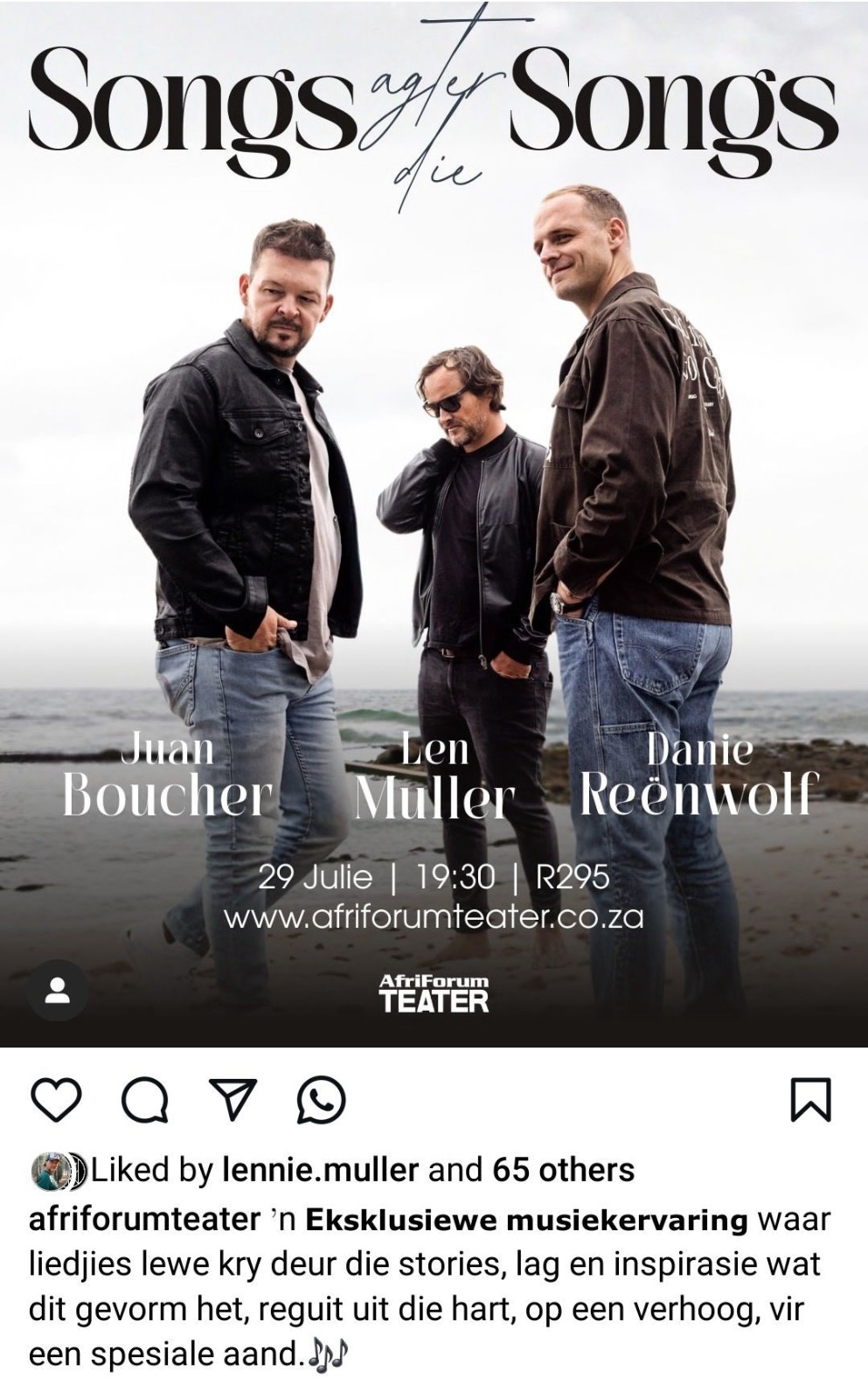 Juan Boucher, Len Muller, Danie Reènwolf @ Afriforum Teater, 20-07-2026 19:30, R295 - Image 1