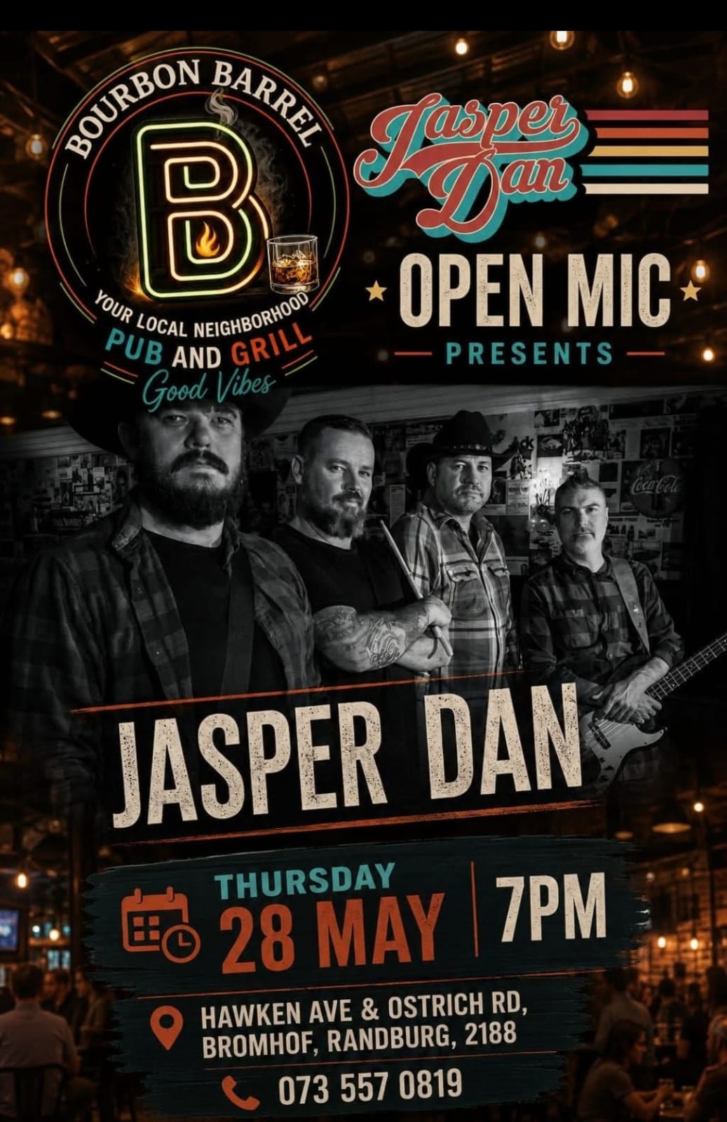Jasper Dan @ Bourbon Barrel Pub and Grill, 28-05-2026 19:00